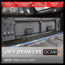 Load image into Gallery viewer, OCAM Aluminium Rear Drawers for GWM Cannon 2020-Current, Dual Cab, Black Carpet