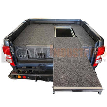 Load image into Gallery viewer, OCAM Aluminium Rear Drawers For Toyota Hilux N80 2015-Current, Dual Cab, Black Carpet