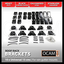 Load image into Gallery viewer, 10 Roof Rack Brackets Universal 20 cms - for rain gutter mounts 4x4 4WD