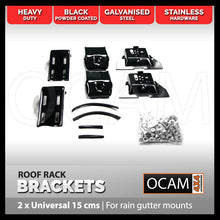 Load image into Gallery viewer, Set of 2 Roof Rack Brackets Universal 15 cms - For Rain Gutter Mounts 4X4