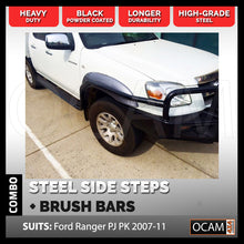 Load image into Gallery viewer, OCAM Steel Side Steps & Brush Bars for Ford Ranger PJ PK 2007-2011