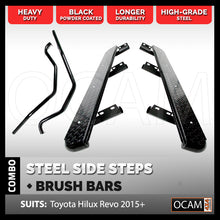 Load image into Gallery viewer, OCAM Steel Side Steps and Brush Bars For Toyota Hilux N80 SR SR5 2015+ 4X4 4WD