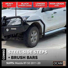 Load image into Gallery viewer, OCAM Heavy Duty Steel Side Steps & Brush Bars for Mazda BT-50 11/2011-08/2020