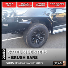 Load image into Gallery viewer, OCAM Heavy Duty Steel Side Steps & Brush Bars for Holden Colorado RG 2012-Current, Dual Cab