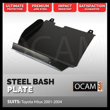 Load image into Gallery viewer, OCAM Steel Bash Plates For Toyota Hilux 2001-2004 Diesel Only, 4mm - Black