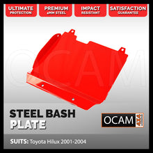 Load image into Gallery viewer, OCAM Steel Bash Plates For Toyota Hilux 2001-2004 Diesel Only, 4mm - RED