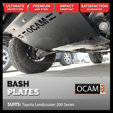 Load image into Gallery viewer, OCAM 3pce Steel Bash Plates For Toyota Landcruiser 200 Series 4mm Black