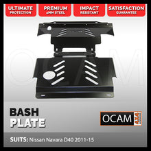 Load image into Gallery viewer, OCAM 2pce Steel Bash Plates For Nissan Navara D40 2011-15, 4mm Black, 445 x 480mm
