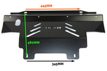Load image into Gallery viewer, OCAM 2pce Steel Bash Plates For Nissan Navara D40 2011-15, 4mm Black, 445 x 480mm