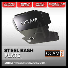 Load image into Gallery viewer, OCAM Steel Bash Plates For Nissan Navara D22 - 4mm Steel Black