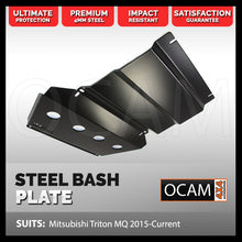 Load image into Gallery viewer, OCAM Steel Bash Plates for Mitsubishi Triton MQ MR 05/2015-2023, 4mm-Black 2nd style