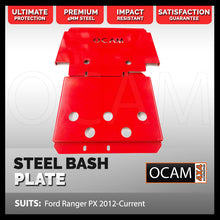 Load image into Gallery viewer, OCAM Steel Bash Plates for Ford Ranger PX PXMKII PXMKIII 2011-06/2022, 4mm Steel Red (2nd style)