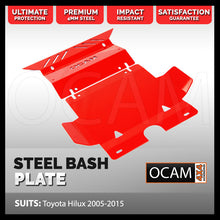 Load image into Gallery viewer, OCAM Steel Bash Plates For Toyota Hilux N70 SR SR5 2005-15 4mm, Red