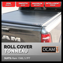 Load image into Gallery viewer, Retractable Tonneau Roll Cover For RAM 1500 DS/DT, 5.7' Crew Cab, Electric Roller Shutter,