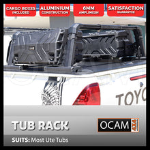 Load image into Gallery viewer, Aluminium Military Tub Rack, C-Type, with Cargo Storage Boxes, Suits Triton, D-MAX, BT-50, Ranger, NP300, X-Class, Hilux N80,