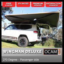 Load image into Gallery viewer, OCAM Wingman Deluxe 270 Degree Awning - Passenger Side, 2.3m Grey 600D Oxford 4x4 Camping