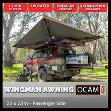 Load image into Gallery viewer, OCAM Wingman Premium 270 Degree Awning - Passenger Side, 2.3m Grey 600D Oxford 4x4 Camping