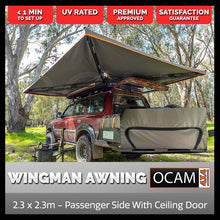 Load image into Gallery viewer, OCAM Wingman Premium 270 Degree Awning - Passenger Side With Ceiling Door, 2.3m, 600D Oxford 4x4 Camping
