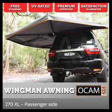 Load image into Gallery viewer, OCAM Wingman 270 XL Awning - Passenger Side with Ceiling Door, Grey 600D Oxford Premium 4x4 Camping