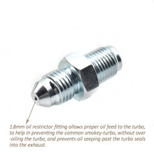Load image into Gallery viewer, Turbo Oil Adapter Fitting 4AN Garrett T25 T28 (1.8mm restricted port)