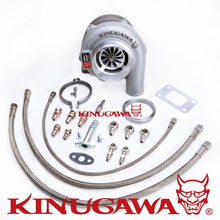 Load image into Gallery viewer, Kinugawa GTX Ball Bearing Turbocharger 4" Anti Surge GTX3076R AR.82 T3 V-Band External for NISSAN RB20DET RB25DET Top Mount - Kinugawa Turbo