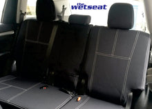 Load image into Gallery viewer, Second Row Wetseat Neoprene Seat &amp; Headrest Covers for Toyota Landcruiser 76 Series 10/1999-Current, Black With White Stitching
