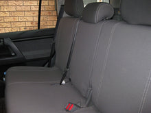 Load image into Gallery viewer, Second Row Wetseat Neoprene Seat &amp; Headrest Covers for Toyota Landcruiser 76 Series 10/1999-Current, Mid Grey With Blue Stitching
