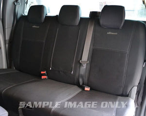 3rd Row Tailored Wetseat Neoprene Seat & Headrest Covers for Nissan Patrol Y62, (ST-L, Ti) 12/2012-Current, Black With Blue Stitching