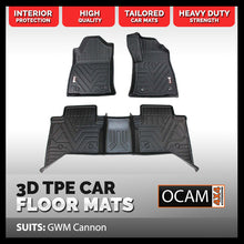Load image into Gallery viewer, 3D All Weather Floor Car Mats Liners For GWM Cannon X, Vanta, XSR Dual Cab
