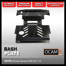 Load image into Gallery viewer, OCAM 2pce Aluminium Bash Plates For Nissan Navara D40 2011-15, 6mm Black, 445 x 480mm
