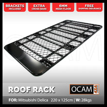 Load image into Gallery viewer, Aluminium Flat Roof Rack for Mitsubishi Delica Full Length Alloy, With 15cm Brackets
