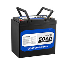 Load image into Gallery viewer, Atempower 50AH 12V LiFePO4 Lithium-Ion Battery AP-LFP-BLK-50
