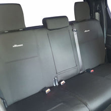 Load image into Gallery viewer, PRE-MADE BUNDLE Wetseat Neoprene Tailored Seat, Headrest &amp; Console Covers for Toyota Hilux SR/5 Dual Cab 09/2015-On Black with Blue Stitching
