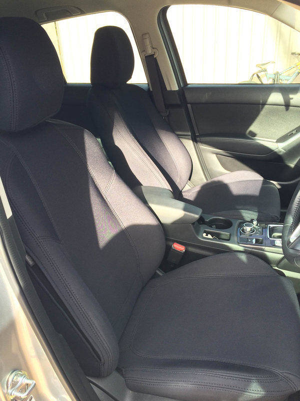 First & Second Row Wetseat Neoprene Seat Covers Bundle for VW Amarok Core+, Trendline, Sportline, 09/2015-04/2023, Black With Charcoal Stitching