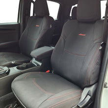 Load image into Gallery viewer, PRE-MADE BUNDLE Wetseat Neoprene Tailored Seat, Headrest &amp; Console Covers for Isuzu D-Max Dual Cab Dual Cab 07/2020-2023 Black with Red Stitching
