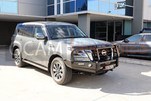 Load image into Gallery viewer, OCAM Deluxe Steel Bull Bar for Nissan Patrol Y62 Series 5, 11/2019+ ,OCAM 12k Winch + 9' LED Spot Lights
