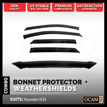 Load image into Gallery viewer, Bonnet Protector, Weathershields For Hyundai iX35 2010-2015 Window Visors Tinted

