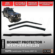 Load image into Gallery viewer, Bonnet Protector Weathershields 2pc For Toyota Landcruiser 79 Series, 2007-16
