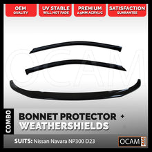 Load image into Gallery viewer, Bonnet Protector &amp; Weathershields for Nissan Navara NP300 D23 07/2015-02/2021 Visors
