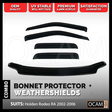 Load image into Gallery viewer, Bonnet Protector, Weathershields For Holden Rodeo 2003-06 Tinted Visors

