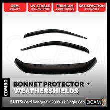 Load image into Gallery viewer, Bonnet Protector, Weathershields for Ford Ranger PK Single Super Cab 2009-2011 Window Visors
