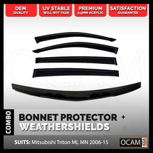 Load image into Gallery viewer, Bonnet Protector, Weathershields For Mitsubishi Triton ML MN 2006-04/2015 Visors
