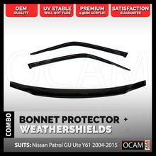 Load image into Gallery viewer, Bonnet Protector, Weathershields For Nissan Patrol GU UTE 2006 - 15 Visors
