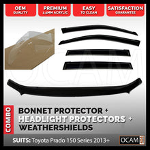 Load image into Gallery viewer, Bonnet, Headlight Protectors, Weathershields For Toyota Prado 150 13-17

