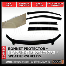 Load image into Gallery viewer, Bonnet, Headlight Protectors Weathershields For Landcruiser Prado 150 09-13
