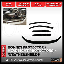 Load image into Gallery viewer, Bonnet Headlight Protectors Weathershields for Volkswagen Amarok 2009-04/2023
