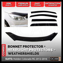 Load image into Gallery viewer, Bonnet, Headlight Protectors, Weathershields for Holden Colorado RG 2012-16
