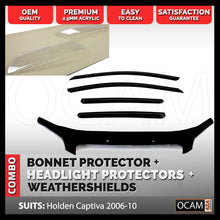 Load image into Gallery viewer, Bonnet, Headlight Protectors, Weathershields For Holden Captiva 2006-10 CG
