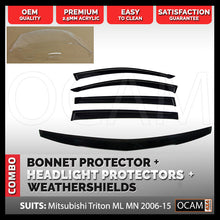 Load image into Gallery viewer, Bonnet, Headlight Protectors, Visors For Mitsubishi Triton ML MN 2006-04/2015
