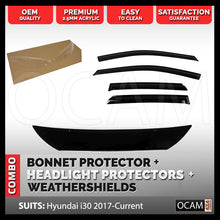 Load image into Gallery viewer, Bonnet, Headlight Protectors, Weathershields for Hyundai i30 2017-06/2020
